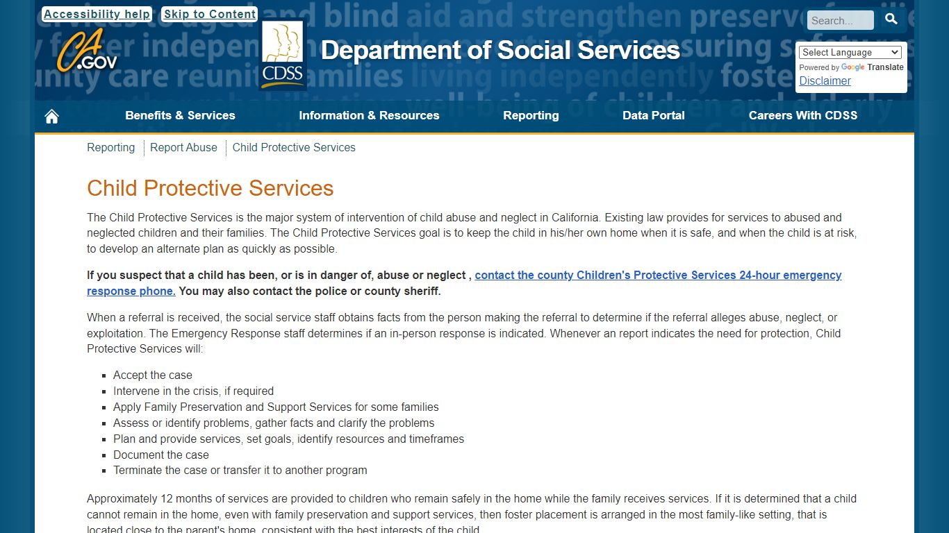 Child Protective Services - California Department of Social Services